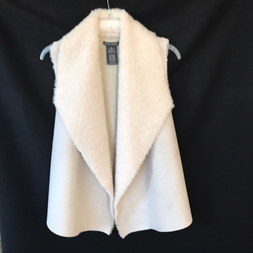 Faux swede and faux sheep skin vest